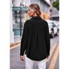 Womens Shacket Light Wight Coats Collared Tops with Pockets Fall Causal Shackets Button Down Shirts Plunging Deep V Neck Shackets - 2 of 4