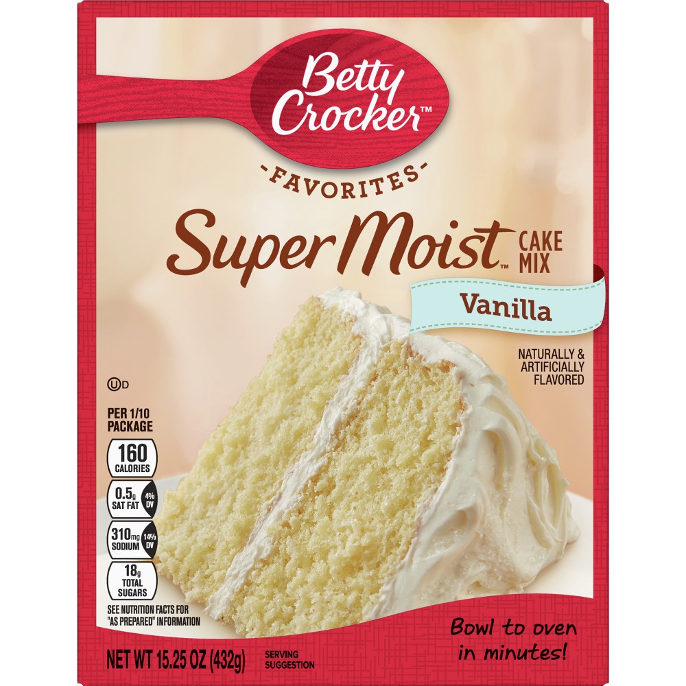 UPC 016000409965 product image for Betty Crocker SuperMoist Vanilla Cake Mix - 15.25oz | upcitemdb.com