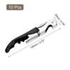 Unique Bargains Double Hinged Wine Bottle Openers with Foil Cutter 5" 10 Pcs Black - 2 of 4