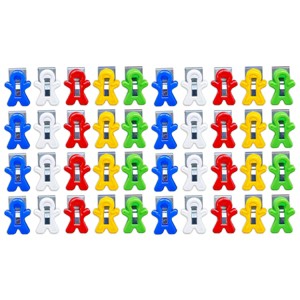 40pc Magnet Man Magnetic Clips - The Pencil Grip, Inc.: Multicolor Fridge Magnets & Hooks, Metal & Plastic - 1 of 4