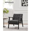 SONGMICS Accent Leisure Chair Mid-Century Modern Arm Chair with Solid Wood Armrests and Legs 1-Seat Cushioned Sofa - 2 of 4