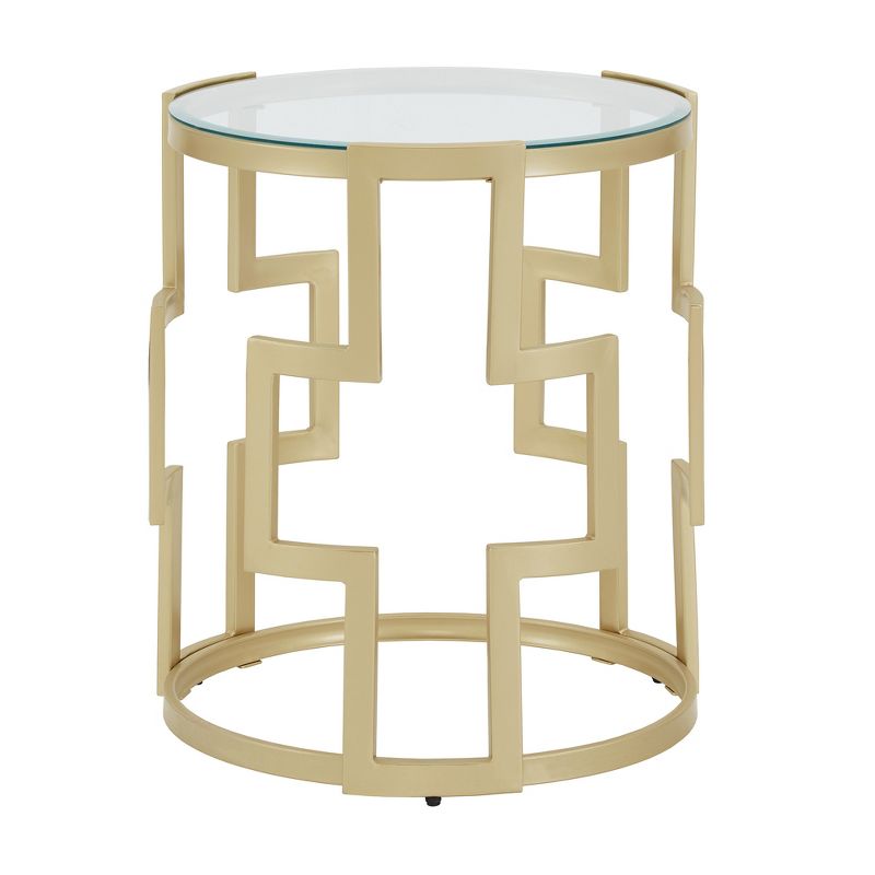 23&#34; Sparkler Tall Glass End Table Matte Gold - Inspire Q, 5 of 7