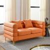 TiramisuBest 60" 2-Seater Oversized Sectional Sofa, Deep Plush Seating with 2 Pillows for Living Room, Bedroom & Office - Orange - 3 of 4