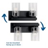 Progress Lighting Goodwin 2-Light Vanity Light, Steel, Matte Black, Clear Glass Shades - 3 of 3