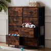 INFURNIC Utility Storage Cabinets 8 Drawer Multi-Functional Tall Dresser Ideal for Organization in Kids Rooms and Beyond, Brown, 31.5"*11.8"*36.4" - 2 of 4