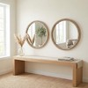Wooakway 1PC/2PC Circle Wood Frame Beaded Mirror above Sink Console Dresser Rustic Round Wall Mounted Mirror Decor for Living Room 24"/28"/32"/35" - 3 of 4