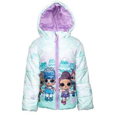 L.O.L. Surprise! Miss Snow Figure 8 Prezzie Girls Zip Up Puffer Jacket Little Kid to Big Kid
