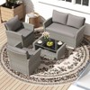 Costway 4 PCS Patio Furniture Set with 2 Rattan Chairs Loveseat Coffee Table Cushions Gray - 2 of 4