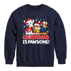 Boys' - Paw Patrol - Christmas Is Pawsome Graphic Long Sleeve Fleece Sweatshirt - 1 of 4