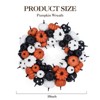 Halloween Pumpkin Wreath, 18 Inches Fall Wreath for Front Door with Orange, Black and White Pumpkins, Rattan Bottom Indoor Home Party Decor - 2 of 4