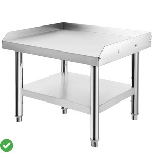Equipment Grill Stand Table | Stainless Steel 24"x28"x24" | 1000 lbs Top Shelf, 220 lbs Bottom Shelf - 1 of 4