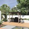FUFU&GAGA Backyard Grill Gazebo with Cedar Wood Frame and Steel Roof, Outdoor BBQ Station with Bars - 4 of 4