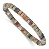 Chisel Stainless Steel Brushed Shoushan and Black Spectrolite Beaded Stretch Bracelet - 2 of 2