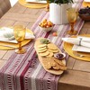 Design Imports  Braided Stripe Jacquard Fringe Table Runner, 15X108", Wine - 4 of 4