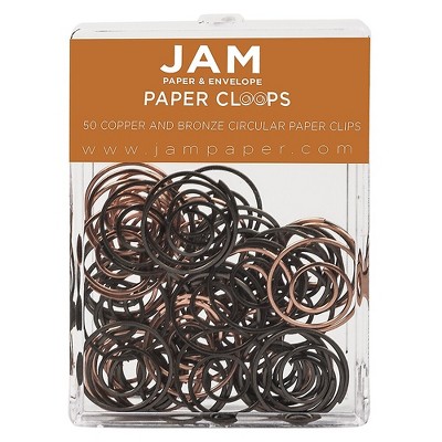 JAM Paper Circular Medium Paper Clip Bronze/Copper 521312131