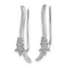 Black Bow Jewelry 6 x 28mm Rhodium-Plated Sterling Silver CZ Star Ear Climber Earrings - 2 of 4