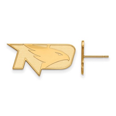 Black Bow Jewelry 10k Yellow Gold North Dakota Fighting Hawks NCAA Post Earrings