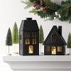 11" Lit Metal House Christmas Village Building - Wondershop™ Black: Indoor Tabletop Decorative Object, Battery-Powered - 2 of 3