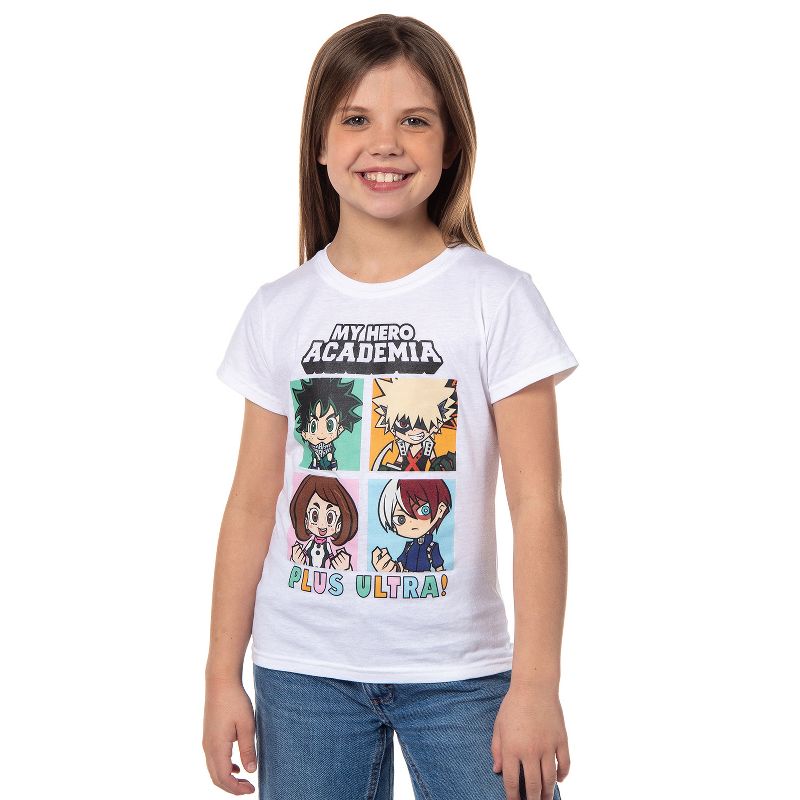 My Hero Academia Girls' Shirt Plus Ultra! Character Grid T-Shirt Tee Kids, 1 of 5