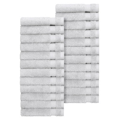 Linum Home Textiles 100% AEGEAN Long Staple Turkish Cotton STARLIGHT Terry Washcloths (Set of 24)