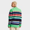 Houston White Adult Crewneck Pullover Sweater - Green Striped - image 2 of 3