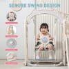 NAYSAYE Toddler Playset Indoor Outdoor Swing Slide Climber Basketball Hoop Ball for Home Playground, Beige and Gray, 102"*64"*39" - 3 of 4
