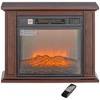 HOMCOM 26" Electric Fireplace Heater with Mantel, Replaceable Fireplace Insert Heater with Realistic Log and Flame Effect, Remote, Dark Brown - 4 of 4