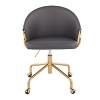 Okak Executive Office Chair with Adjustable Height, Desk Chair with Golden Armrest and Base, Criss Cross Chair for Home, Office - 2 of 4