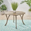 Outdoor Acacia Wood Dining Table with Teak Finish,Round Patio Dining Table for Backyard or Deck,Modern Table with Slatted Top Design-Coolbibila - 2 of 4