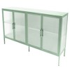 Minimalist Sideboard Buffet Cabinet,Cold-Rolled Steel Kitchen Pantry Storage Cabinet with 4 Tempered Glass Doors,Adjustable Inner Shelf - 2 of 4
