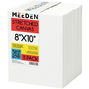 MEEDEN Stretched Canvas, 8  10 Inch, Pack of 11, Blank White Canvases for Painting, 100% Cotton, 8 oz Gesso-Primed, Pre-Stretched Canvas - 1 of 4