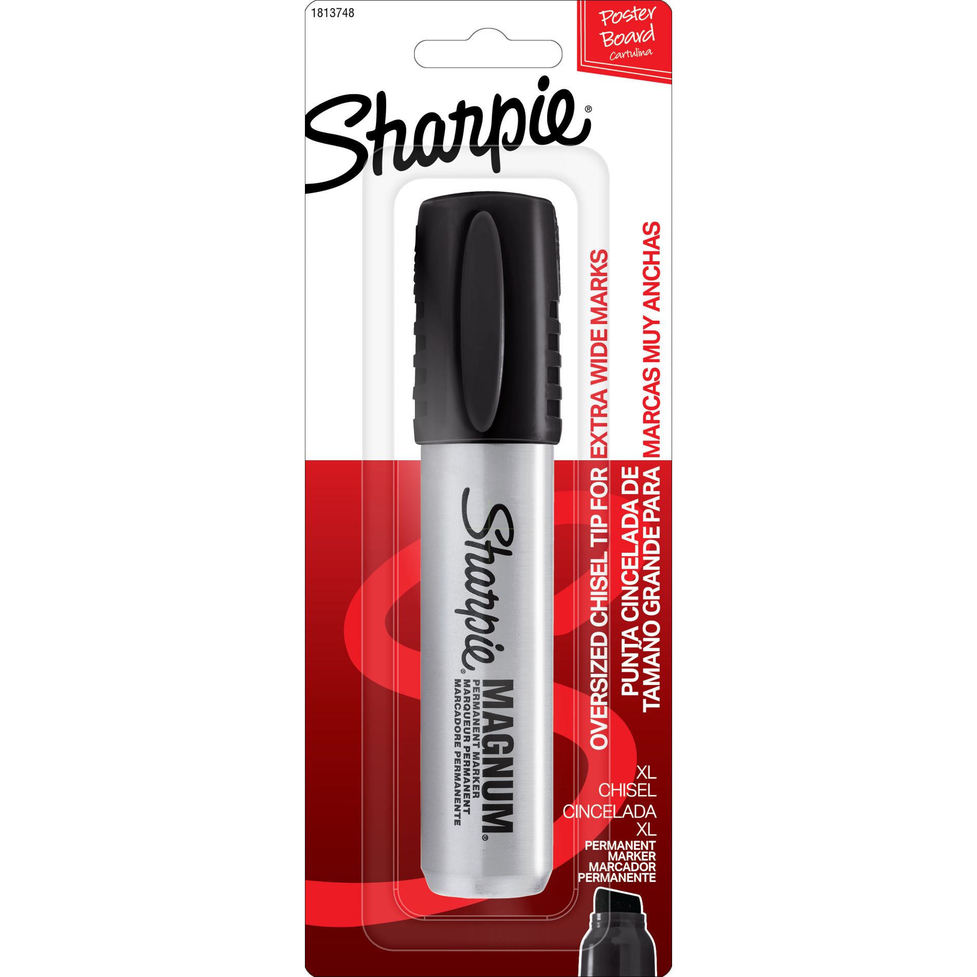 Sharpie Permanent Marker Chisel Tip Black: Bold Point, Quick Drying, Water-Resistant, Durable Tip, Stationery & Office Use