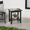 JONATHAN Y Kellie 16.1" Cottage Classic Slatted Solid Acacia Wood Indoor/Outdoor Side Table with Shelf - 2 of 4