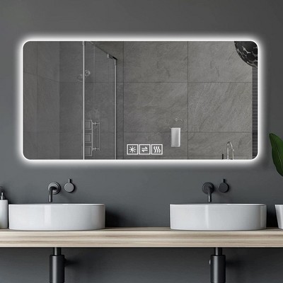 Vynxaria Modern LED Bathroom Mirror, Backlit, Corrosion-Resistant, 28"x60"