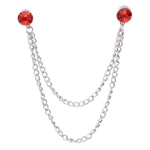 Unique Bargains Bouquet Coat Round Rhinestone Hanging Tassel Chain Lapel Suit Brooch Pins 1 Pc - 1 of 4