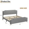 King Bed Frame with Tufted Headboard, Strong Wooden Slats & No Box Spring Required - 2 of 4