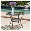 San Pico Round Wicker and Glass Table - Gray - Christopher Knight Home: Weather-Resistant Iron Frame - 3 of 4