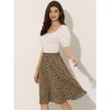 Allegra K Women's Floral Elastic Waist Knee Length A-line Summer Skirt - 4 of 4