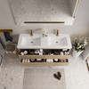 Whisen Pre-Assembled Floating Wall-Mounted Bathroom Vanity with Stone Resin Sink, U-Shaped Storage Drawers - 3 of 4