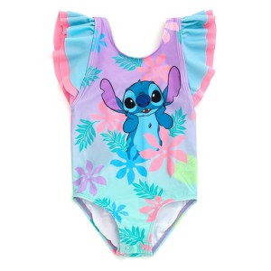 Disney Lilo & Stitch Baby Girls UPF 50+ One Piece Bathing Suit Newborn to Infant - 1 of 4