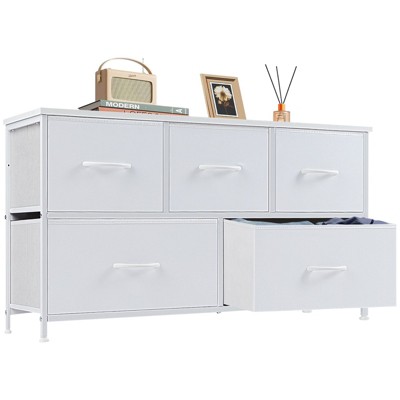 AZL1 Life Concept Utility Storage Bins Stylish and Functional Storage, 5-Drawer Dresser for Nursery, Closet, and Entryway, White, 39.3"*11.8"*20.8"