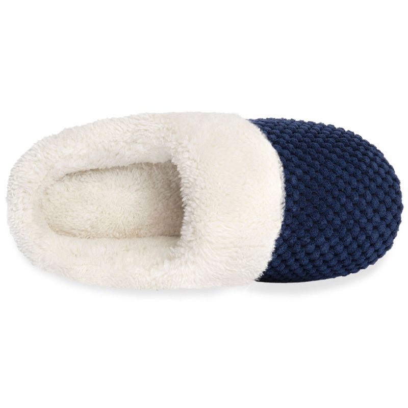 RockDove Women's Bubble Stitch Faux Fur Lined Slide Slippers, 4 of 7