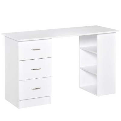 NicBex 47.3 Inch Computer Home Office Desk with 3 Drawers and Open Shelves for Study Room,Bedroom and Office,White