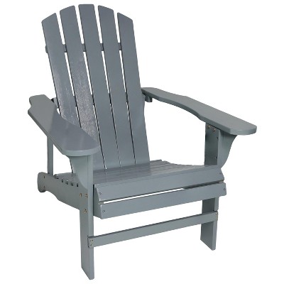 Sunnydaze Fir Wood Painted Finish Coastal Bliss Outdoor Adirondack Chair, Gray