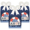 Big Dot of Happiness Ahoy - Nautical - Square Favor Gift Boxes - Baby Shower or Birthday Party Bow Boxes - Set of 12 - 2 of 4