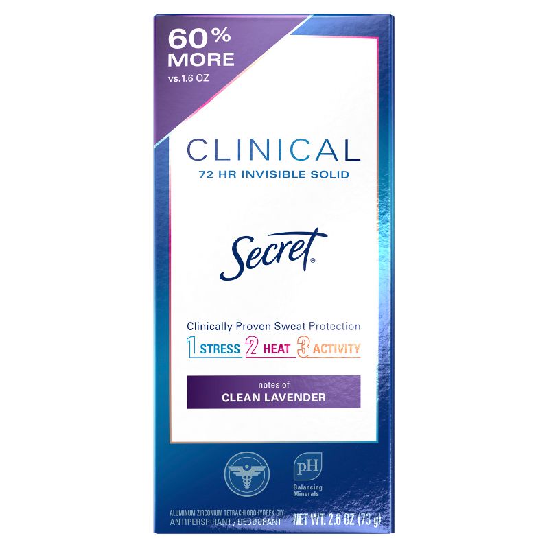 Secret Clinical Strength Invisible Solid Clean Antiperspirant & Deodorant for Women Lavender, 3 of 12