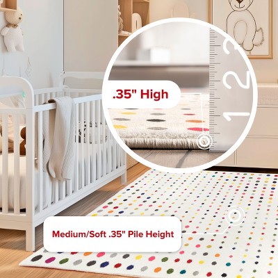 Multi-Color Polka Dot Synthetic Runner Rug, 2' 5" x 8'