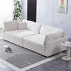 112" Corduroy Sofa, 4-Seater Lounge Sofa with Cushions and Throw Pillows, Modern Luxury Living Room Couch - 2 of 4