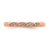 Black Bow Jewelry 2.5mm 14k Rose Gold .04 Ctw Diamond Stackable Twist Band - 3 of 4