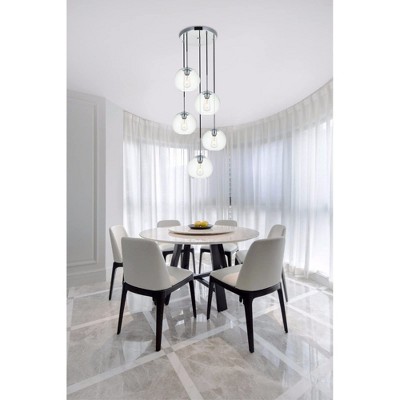 Cosmopolitan Chrome & Clear Glass 5-Light Globe Pendant